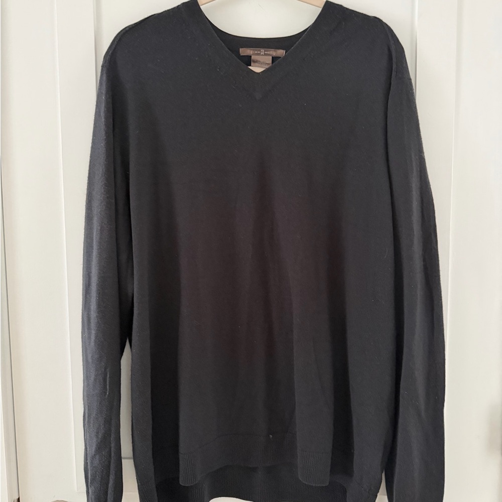 Tiger Woods Black Wool V-Neck Sweater XL